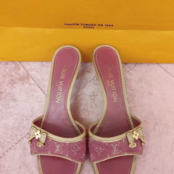 [BUNJANG] Louis Vuitton Platform Heeled Slippers / 정품- 루이비통 슬리퍼힐