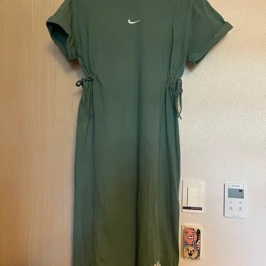 [BUNJANG] Nike Women's Shirred Long Dress Green / 프리 66-77 가능 나이키 셔링 롱 원피스 (D34)