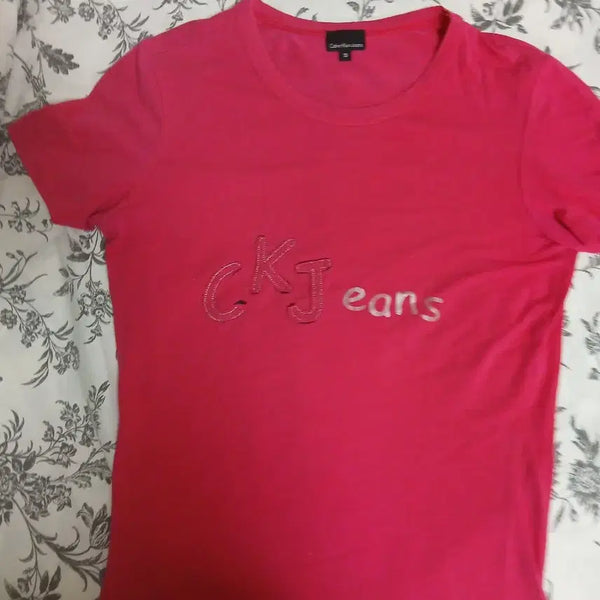 [BUNJANG] Calvin Klein Jeans Pink CKJ Logo T-Shirt (Size S) / 캘빈클라인진 반팔티 핑크 ckj 로고
