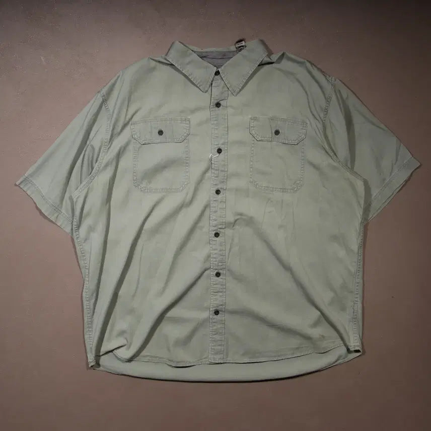 [BUNJANG] Wrangler Cotton Two Pocket Short Sleeve Shirt A638 / 랭글러 코튼 투포켓 반팔셔츠 A638
