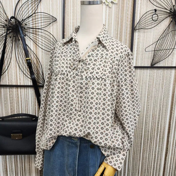 [BUNJANG] Plastic Island Vintage Pattern Blouse / 플라스틱 아일랜드 S사이즈   빈티지 패턴 블라우스