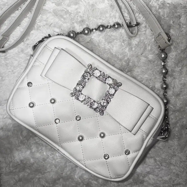 [BUNJANG] No:emi Bijoux Quilted Shoulder Bag White / 노에미 비쥬 퀄팅 숄더백 가방 화이트 / 양산형 지뢰계