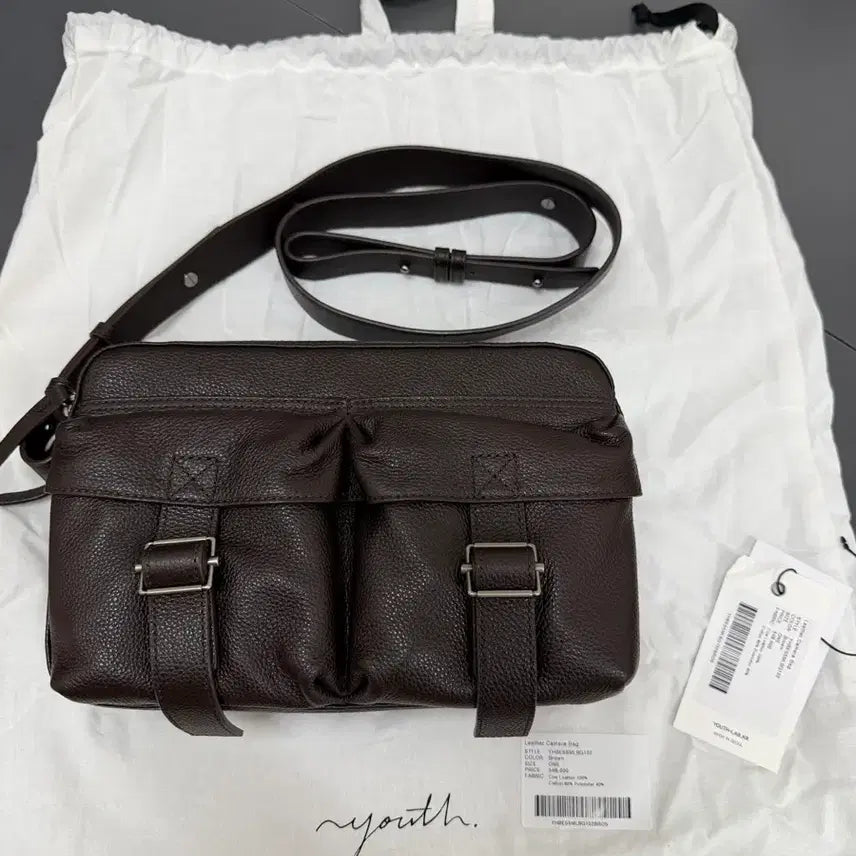[BUNJANG] Yous Leather Camera Bag Brown / 유스 레더 카메라백 브라운
