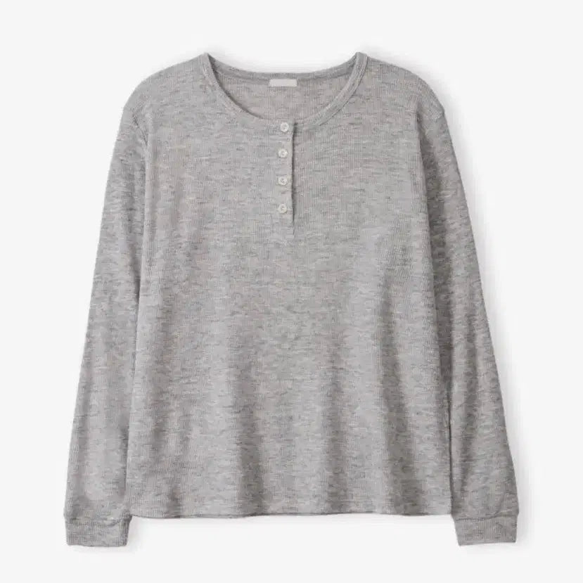 [BUNJANG] A.Coutts Waffle Henly Neck T-Shirt Melange Grey / 에크리스 와플헨리넥T 멜란지그레이