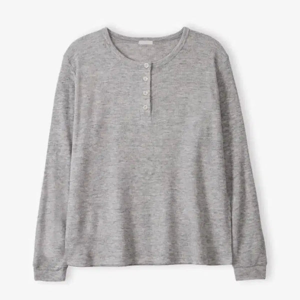[BUNJANG] A.Coutts Waffle Henly Neck T-Shirt Melange Grey / 에크리스 와플헨리넥T 멜란지그레이