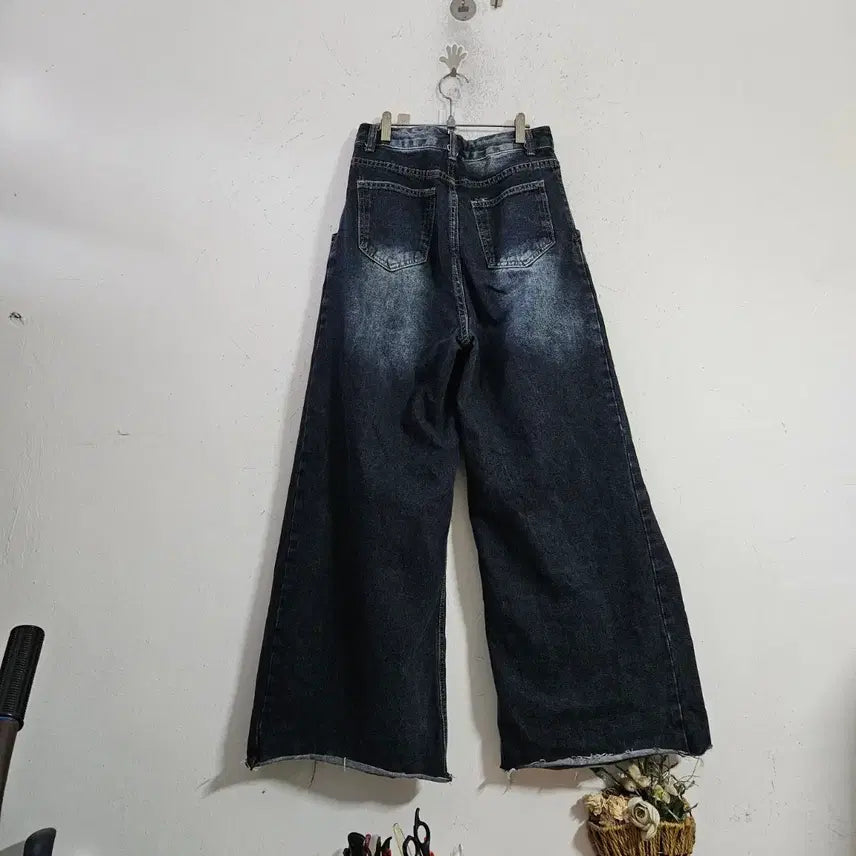 [BUNJANG] Wide Leg Denim Pants Black Size 26 / 와이드 데님 팬츠 블랙26