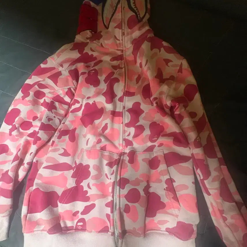[BUNJANG] BAPE Pink Camo Full Zip Hoodie / 베이프 핑크 후드집업