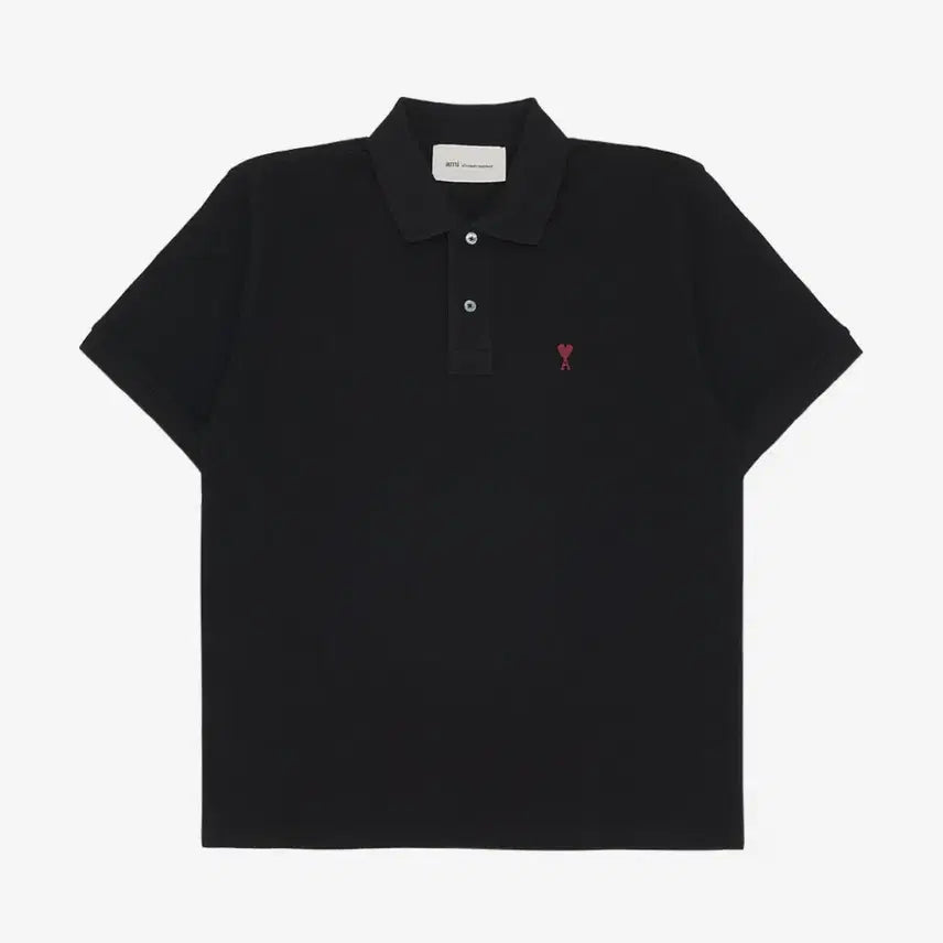 [BUNJANG] AMI Small Heart Logo Polo Shirt Black L / AMI 아미 스몰 하트 로고 폴로 셔츠 블랙 L