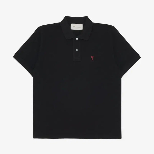 [BUNJANG] AMI Small Heart Logo Polo Shirt Black L / AMI 아미 스몰 하트 로고 폴로 셔츠 블랙 L