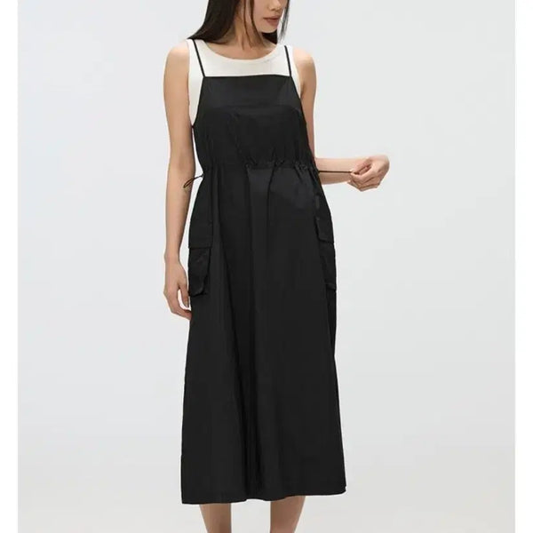 [BUNJANG] SPAO String Long Dress Charcoal M / 스파오 스트링 롱원피스 M 새옷 챠콜