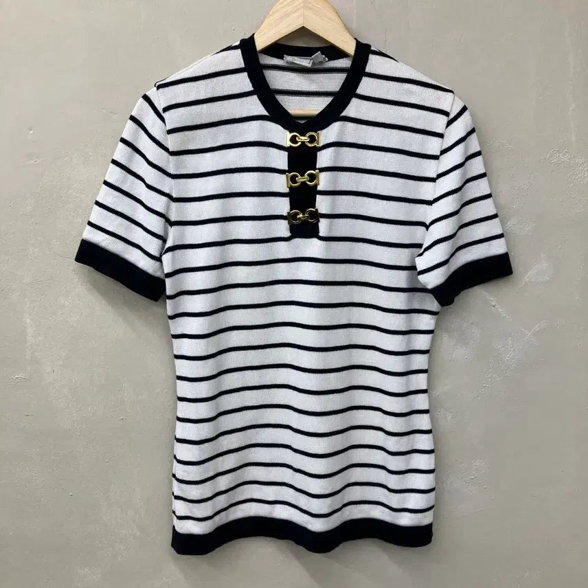 [BUNJANG] Salvatore Ferragamo Striped Knit M / 페라가모 단가라 니트 M