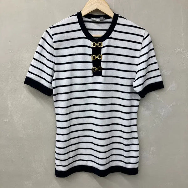 [BUNJANG] Salvatore Ferragamo Striped Knit M / 페라가모 단가라 니트 M
