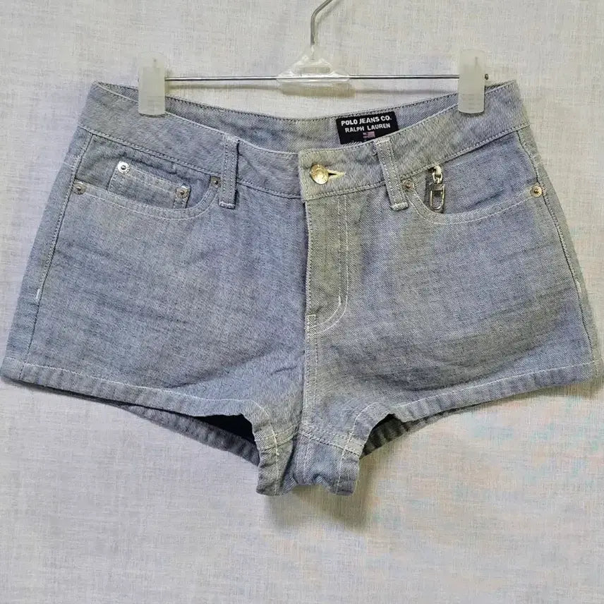 [BUNJANG] Polo Jeans Co. Ralph Lauren Y2K Ice Light Wash High-Waisted Denim Hot Shorts / 폴로 정품 폴로진스 랄프로렌 Y2K 아이스연청 하이웨이스트 데님 핫팬츠 반바지 청바지 데님 진 26