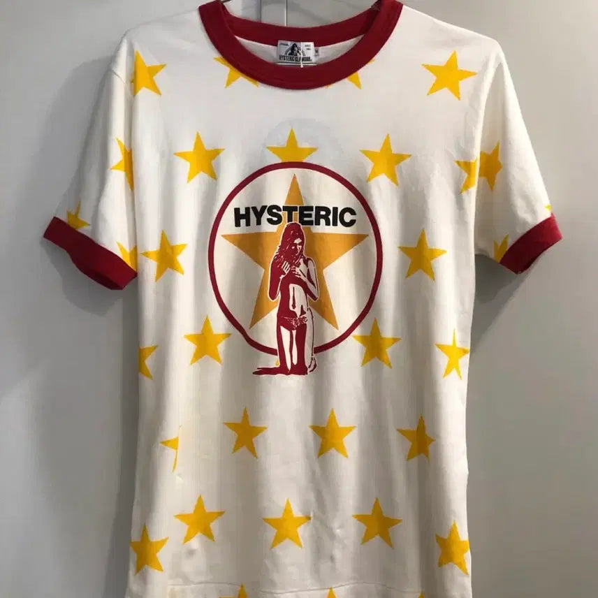[BUNJANG] Hysteric Glamour Star Ringer Short Sleeve T-Shirt / 히스테릭글래머 스타 링거 반팔티