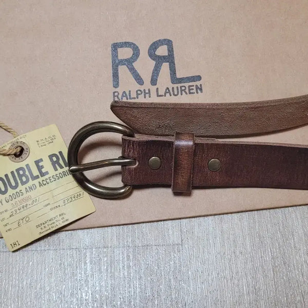 [BUNJANG] RRL Terence Tumbled Leather Belt Brown / 더블알엘 테런스 텀블드 레더 벨트 브라운 32