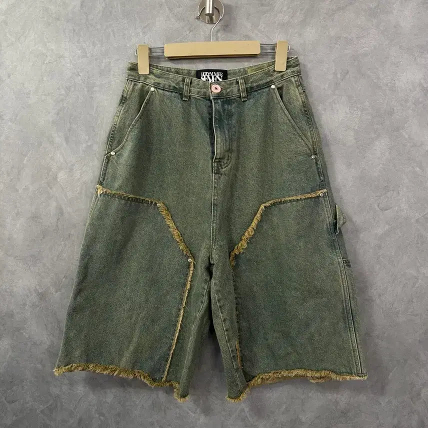 [BUNJANG] Hammer Lane Cargo Denim Shorts Green (Women's M) / 해머 레인 카고 데님 반바지 그린 M 여성 실측