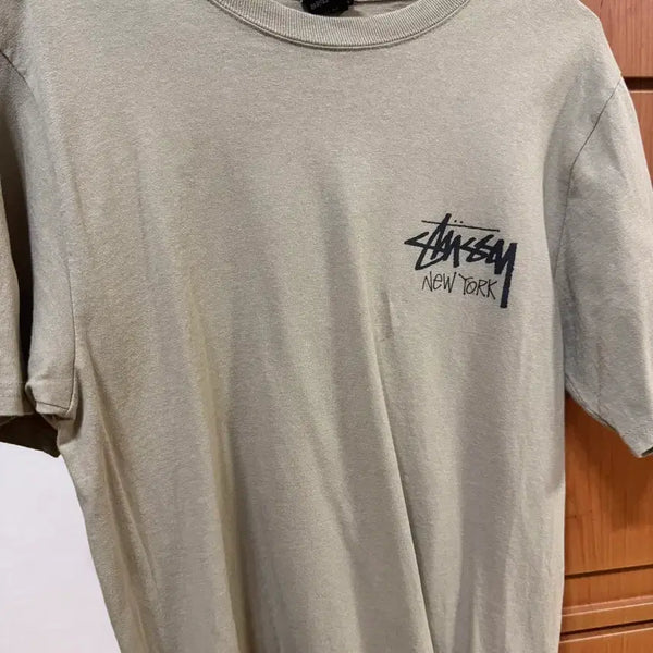 [BUNJANG] Stussy New York Short Sleeve T-Shirt Beige / 스투시 뉴욕 반팔 티셔츠 베이지
