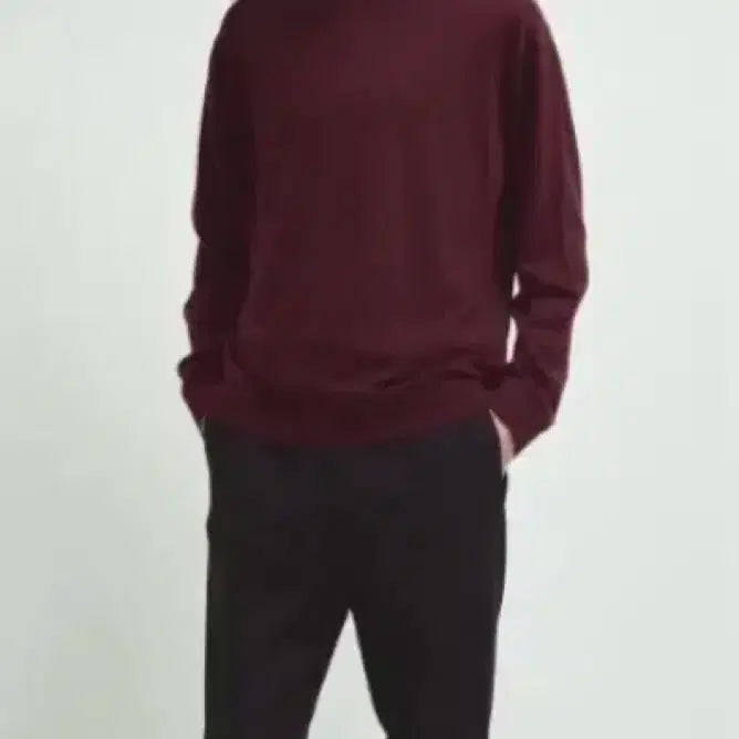 [BUNJANG] Time Homme 100% Cashmere Burgundy Turtleneck Sweater / 타임옴므 캐시미어 터틀넥