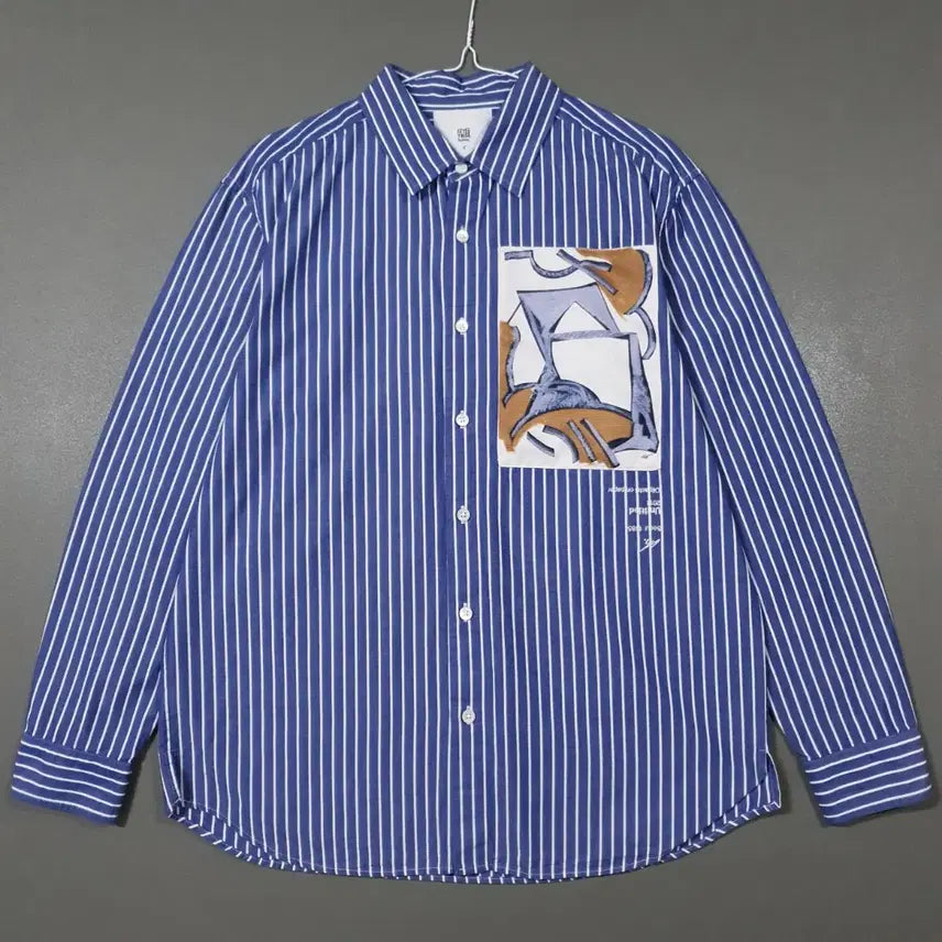 [BUNJANG] System Homme x Kwon Chul Hwa Artist Limited Edition Oil Print Stripe Shirt / M) 시스템 옴므 X 권철화 작가 한정판 오일 프린트 스트라이프 셔츠 BTS 진