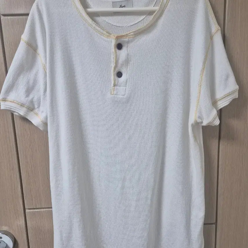 [BUNJANG] Heist Washed Waffle Knit Henry Tee Ecru Size 2 / 헤이스트 워시드 와플 니트 헨리 티 에크루 2사이즈