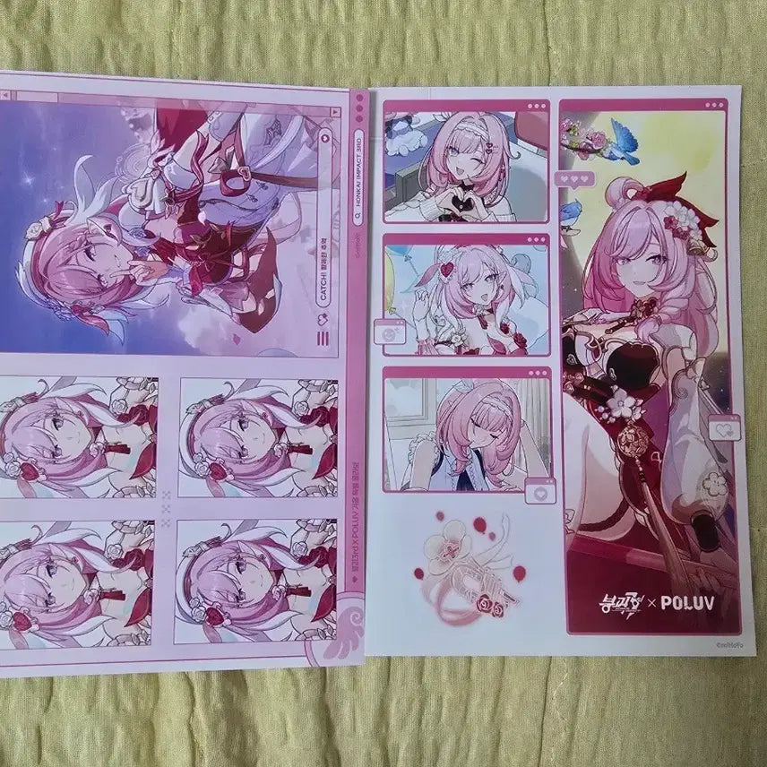 [BUNJANG] Honkai Impact 3rd Elysia Daiso Collaboration Postcard Sticker / 붕괴3rd 엘리시아 다이소 콜라보 엽서 스티커