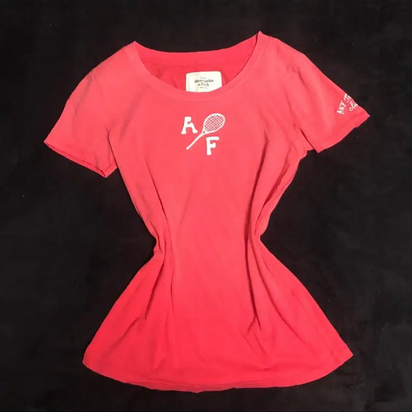 [BUNJANG] Abercrombie & Fitch Y2K Fitted Short Sleeve T-Shirt / 아베크롬비 y2k 반소매 티셔츠 작사 딱붙 키치 00s 러블리 힙