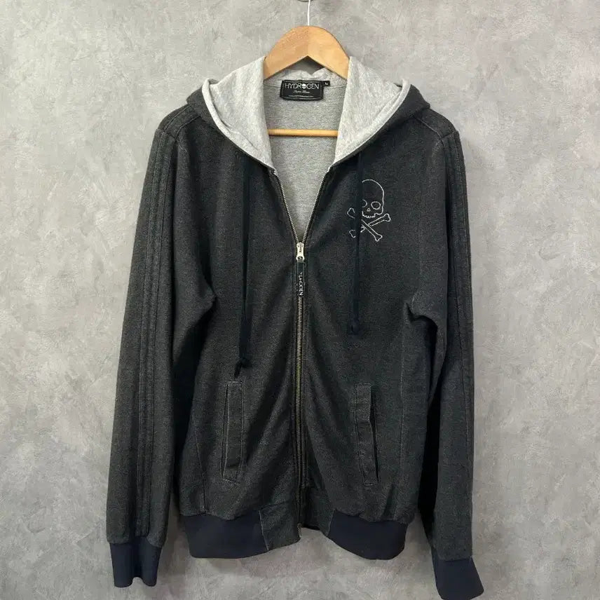 [BUNJANG] Hydrogen Skull Printing Hoodie Zip-up L / 하이드로겐 후드집업 스컬 프린팅 L