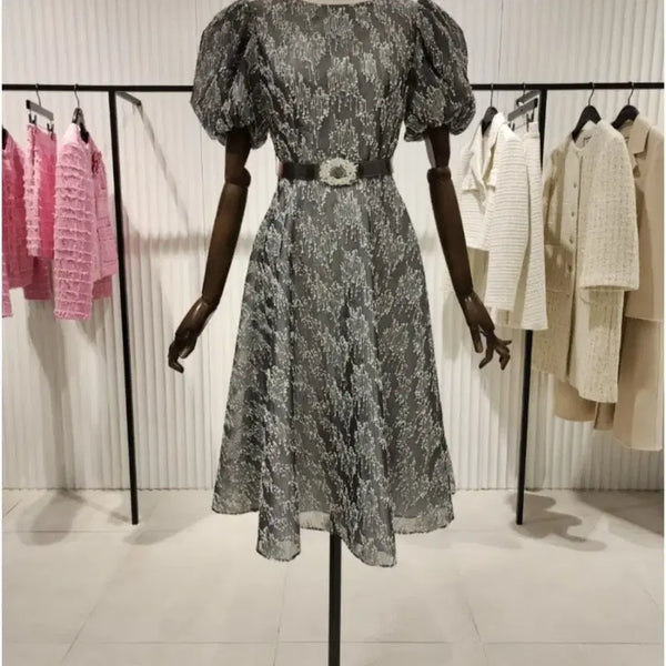 [BUNJANG] Moje S.Spin Puff Sleeve Dress with Belt (Size 55) / 택있는 새상품) 모조에스핀 원피스 55