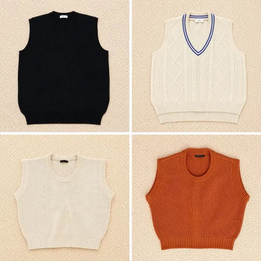 [BUNJANG] Knit Vest Set / 니트 베스트 4개 일괄판매(새거)