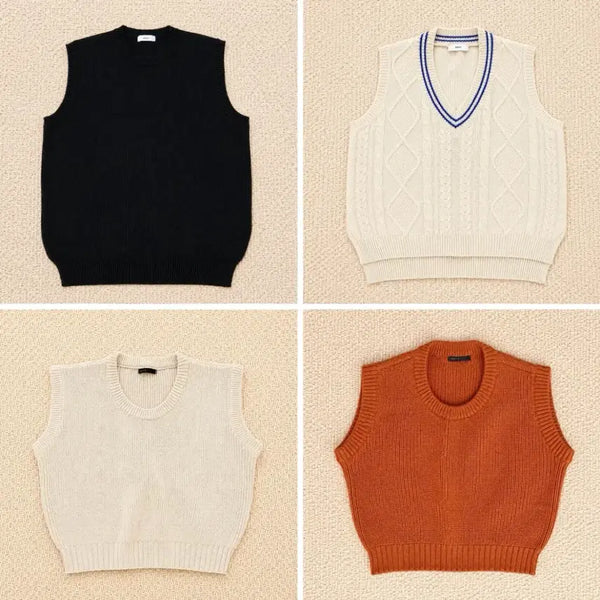 [BUNJANG] Knit Vest Set / 니트 베스트 4개 일괄판매(새거)