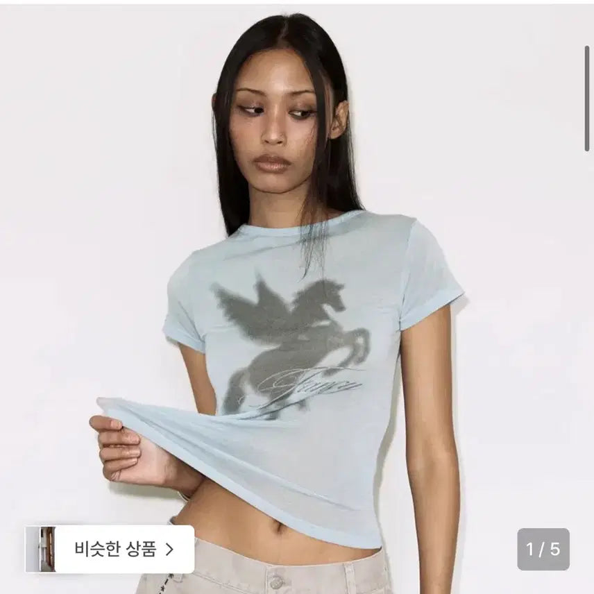 [BUNJANG] Fancy Club Shadow Pegasus T-Shirt / 팬시클럽 쉐도우 페가수스 티