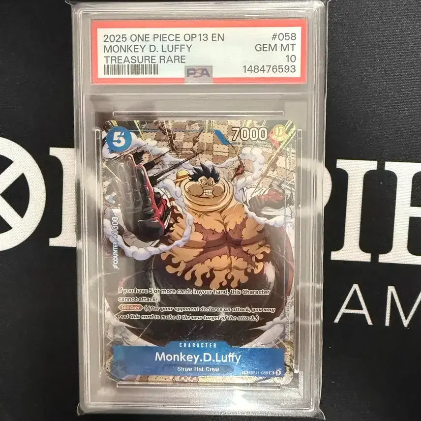 [BUNJANG] One Piece Luffy OP13 Treasure Rare PSA 10 Card / 북미 원피스 tr 루피 psa10