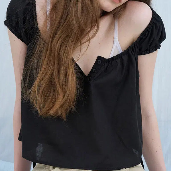 [BUNJANG] Lily Cotes Roman Blouse Black / 릴리코츠 로만 블라우스 블랙