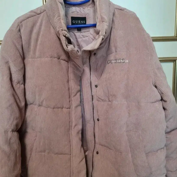 [BUNJANG] Guess Corduroy Padded Jacket Pink Size S / 게스 코듀로이 패딩 S