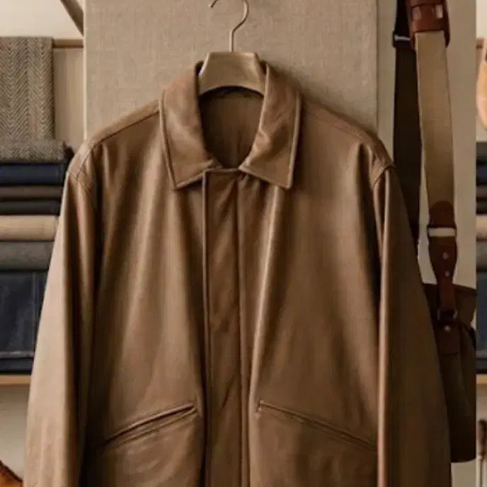 [BUNJANG] Brown Yak Leather Field Jacket Beige Size 3 / 브라운야드 레더 필드자켓 베이지 3
