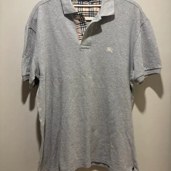 [BUNJANG] Burberry London Nova Check Detail Short Sleeve Polo Shirt Grey / 버버리 런던 노바체크 반팔 카라티 그레이 (실측 L 정도)
