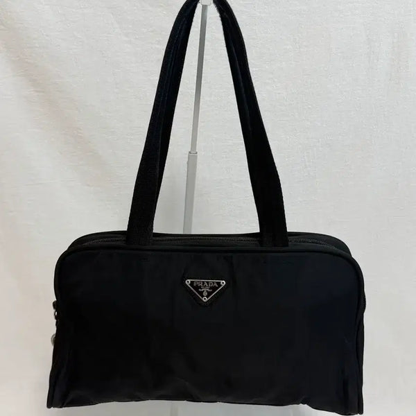 [BUNJANG] Prada Pocono Nylon Shoulder Tote Bag / 정품 프라다 블랙 포코노 나일론 숄더백 토트백 바게트백
