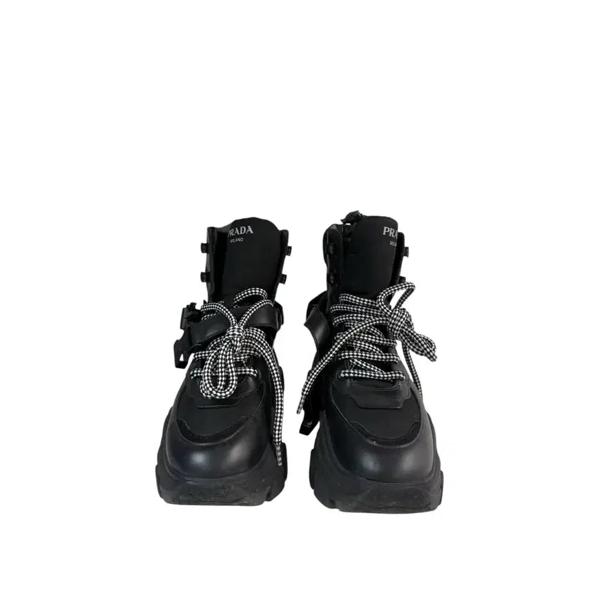 [BUNJANG] Prada Leather Pegasus Block Boots Sneakers Size 35 / 35 / 프라다 레더 페가수스 블록 부츠 스니커즈