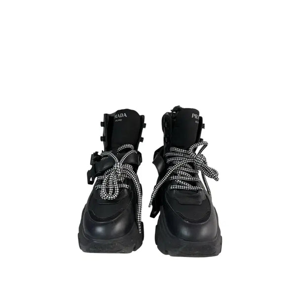 [BUNJANG] Prada Leather Pegasus Block Boots Sneakers Size 35 / 35 / 프라다 레더 페가수스 블록 부츠 스니커즈
