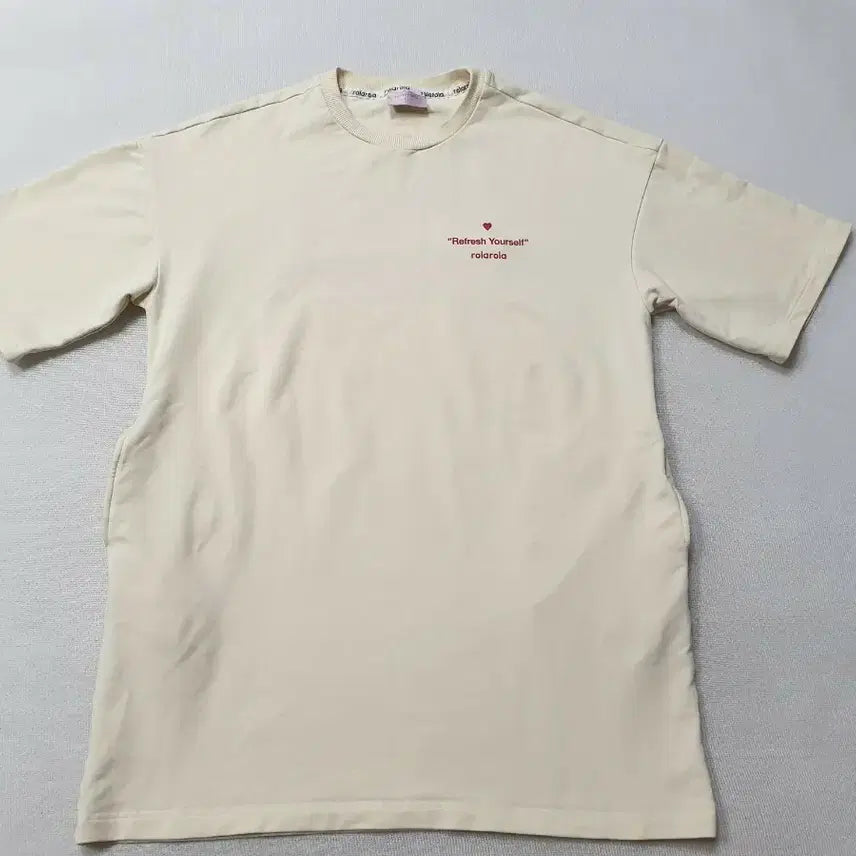[BUNJANG] Lolalola Oversized T-Shirt Beige Free Size / 롤라롤라 박시 반팔티 베이지 프리사이즈
