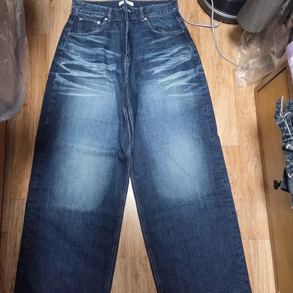 [BUNJANG] Branded 1701 Max Wide Denim Pants Worn / 브랜디드 1701 맥스와이드 데님 팬츠 워리어진