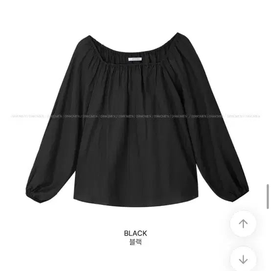 [BUNJANG] Plus Size Black Blouse Square Neck - Size 99-100 / 빅사이즈블라우스 99 100 가능 블랙