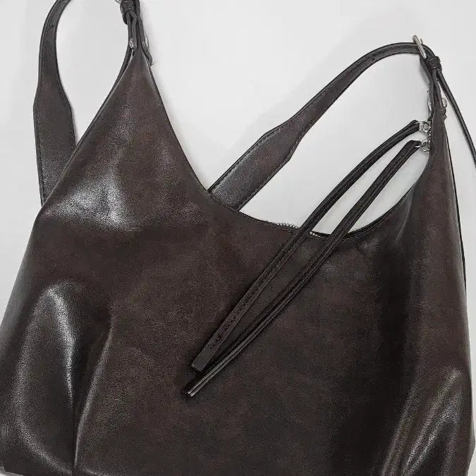 [BUNJANG] Leather Hobo Shoulder Bag / 레더 호보 가방
