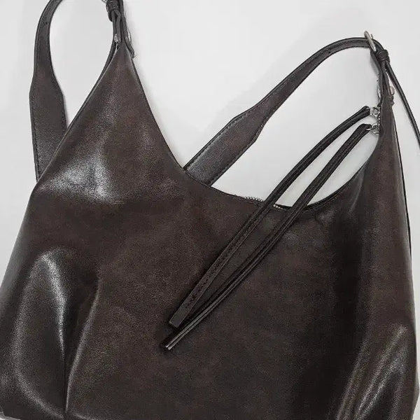 [BUNJANG] Leather Hobo Shoulder Bag / 레더 호보 가방
