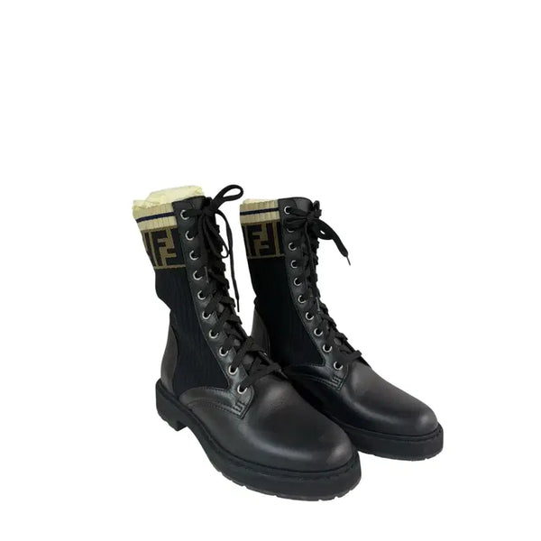 [BUNJANG] Fendi Rococo Stretch Leather Biker Boots Size 35 / 35 / 펜디 로코코 스트레치 레더 바이커 부츠