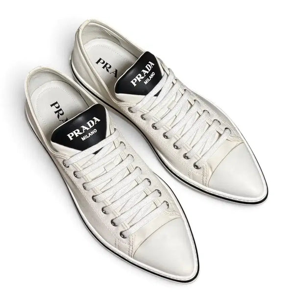 [BUNJANG] Prada Pointed-Toe Sneakers 7.5 (US 8.5) - Black Leather / 프라다 포인트토 스니커즈 7.5 (265정도)