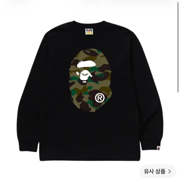 [BUNJANG] BAPE First Camo Big Ape Head Long Sleeve Black XL / 베이프 퍼스트 카모 빅 에이프 헤드 롱슬리브 블랙 XL