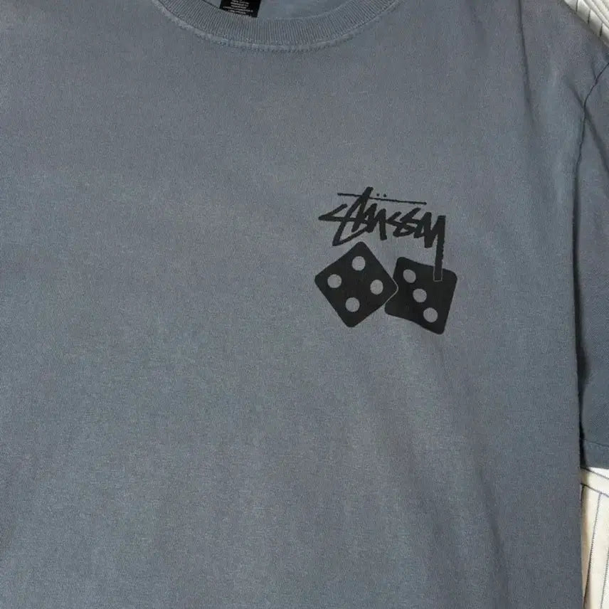 [BUNJANG] Stussy Dyed Dice Short Sleeve T-Shirt Navy M / 스투시 다이드 다이스 네이비 반팔 M