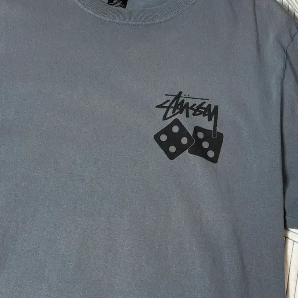 [BUNJANG] Stussy Dyed Dice Short Sleeve T-Shirt Navy M / 스투시 다이드 다이스 네이비 반팔 M