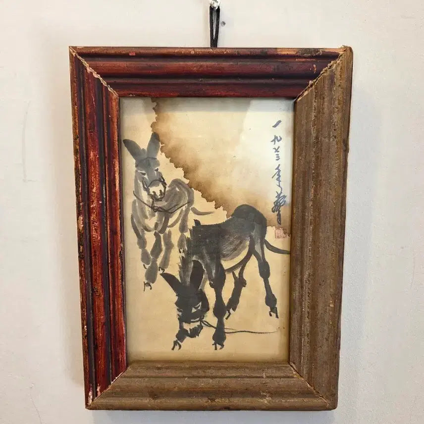 [BUNJANG] Huang Zhou (1925-1997) Donkey Painting - 1973 / 중국 근현대 국보급 화가 황주(1925~1997) 당나귀도